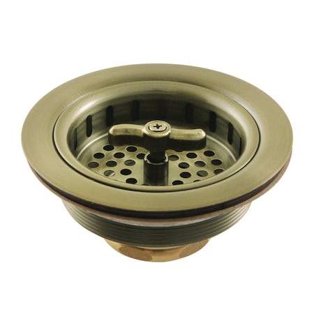 Gourmet Scape K212AB Spin and Seal Sink Basket Strainer, Antique Brass K212AB